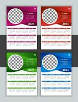 Vector Wall Calendar Design Template 2024