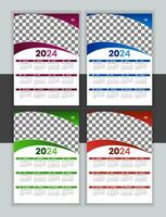 Vector Wall Calendar Design Template 2024