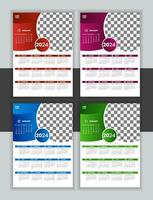 Vector Wall Calendar Design Template 2024