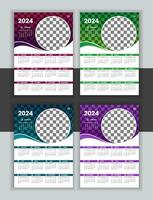 vector 2024 calendar design template for you company wall calendar