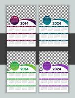 vector 2024 calendar design template for you company wall calendar