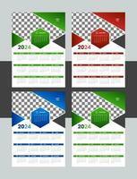 Vector Wall Calendar Design Template 2024