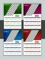 Vector Wall Calendar Design Template 2024