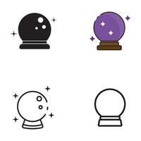 magic ball icon set vector