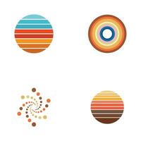 retro circle set vector