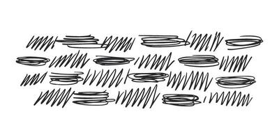 Horizontal pattern, texture, line hand drawn. Hatch drawing pen ink and crosshatch draw pencil sketch Doodle scratch style. Black shape on white background. Vintage graphic design. Vector illustration