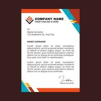 Professional corporate business A4 Size letterhead design vector template.