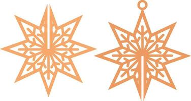 christmas stars set 3d model home decoration vector