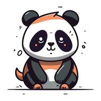 Cute cartoon panda character. Vector illustration of a panda.