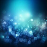 Blue gradient neon shimmering abstract background with bokeh effect photo