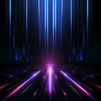 Simple dark neon background, rays of light on black photo
