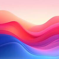 Simple colorful rainbow background with waves photo