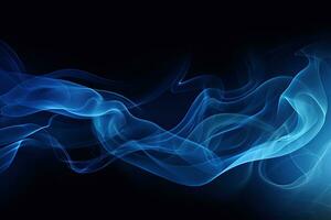 Simple abstract blue and black background with smoke effect photo