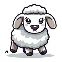 Sheep character cartoon vector illustration. Cute sheep character mascot.