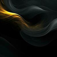 Simple black background, empty space for text, smoke, waves photo