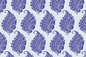 Blue Paisley Pattern on White Background vector