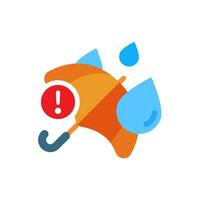 lluvia predicción advertencia, Consejo mensaje para hacer no olvidar a traer paraguas concepto ilustración plano icono, sencillo vector diseño