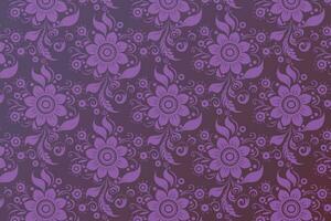 Light Purple Floral and Swirl Patterns on a Dark Purple Background vector