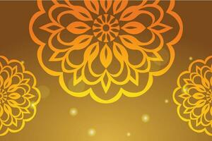 Orange and Yellow Mandala Pattern with Small Dots on a Gradient Brown Background vector