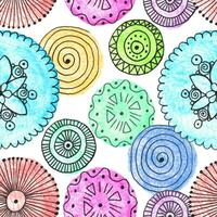 seamless doodle pattern of round elements photo