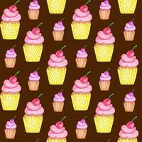 watercolor seamless pattern of cakes photo