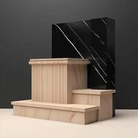 Pedestal for demonstration of goods, tribune, surface. photo