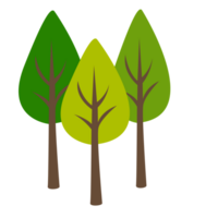 estate verde albero icona impostato piatto disegno, albero illustrazione png