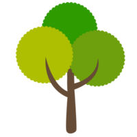 été vert arbre icône ensemble plat conception, arbre illustration png