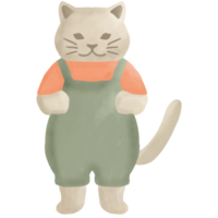 watercolor very cute cat illustration png