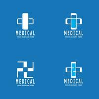 Medical cross health logo vector template