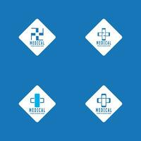 Medical cross health logo vector template