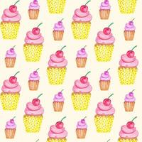 watercolor seamless pattern of cakes photo