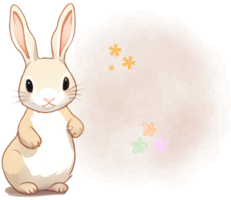 Rabbit sticker in Easter. Generative AI. png