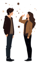 Stargazing couple. Generative AI. png