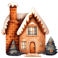 maison dans l'hiver. génératif ai. png