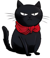 Black cat in Halloween. Generative AI. png