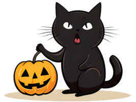 Black cat in Halloween. Generative AI. png