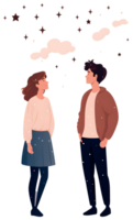 Stargazing couple. Generative AI. png