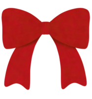 Red velvet ribbon bow,  hand-drawn element for decoration and gift png