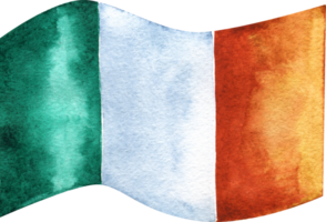 Watercolor Irish flag of Ireland isolated png