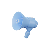 3d render of blue megaphone. png