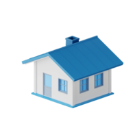 3d render of  blue house. png