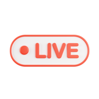 3d rendering of live streaming icon. png