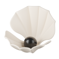 3D render of pearl inside seashell png