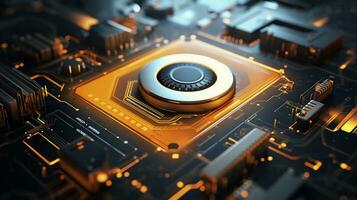 An image featuring abstract technological elements, inviting text to explore the role of innovation, technology adoption, and digital transformation, background image, AI generated photo