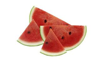 Sliced of watermelon isolated on white background. photo