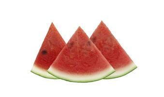 Sliced of watermelon isolated on white background. photo