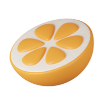 3D render of orange fruit png