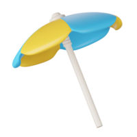 3D render of beach umbrella png