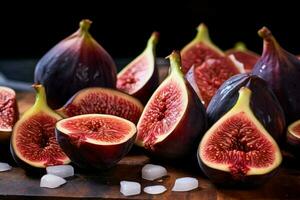 Fresh sliced figs. Generate Ai photo